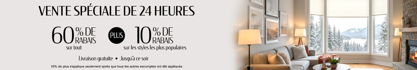 60% de rabais sur tout + 10% supplémentaire sur les styles les plus vendus
