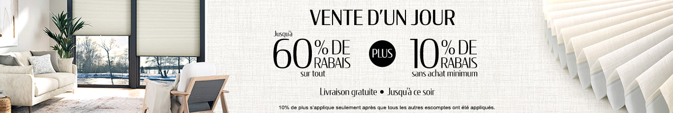 Jusqu'à 60% + 10% de rabais supplémentaire sur tout