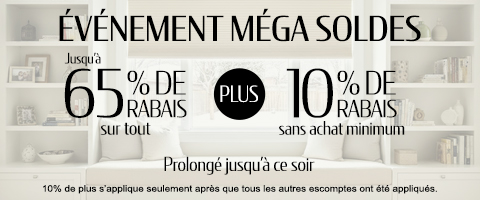 50% + 28% de rabais supplémentaire sur tout