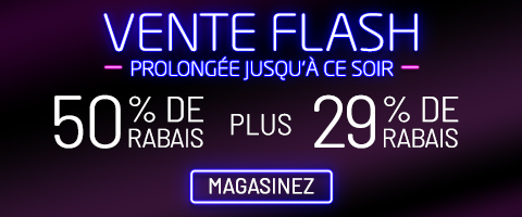 50% de rabais sur tout + 29% de rabais