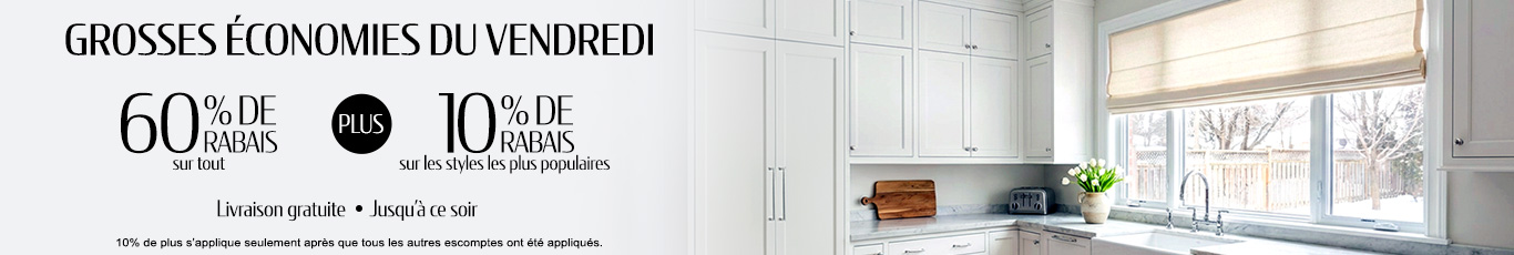 60% de rabais sur tout + 10% supplémentaire sur les styles les plus vendus