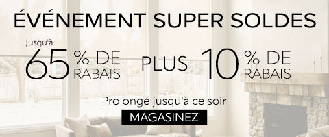 50% + 28% de rabais supplémentaire sur tout