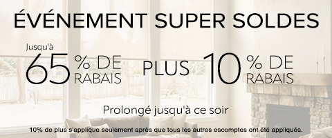 50% + 28% de rabais supplémentaire sur tout