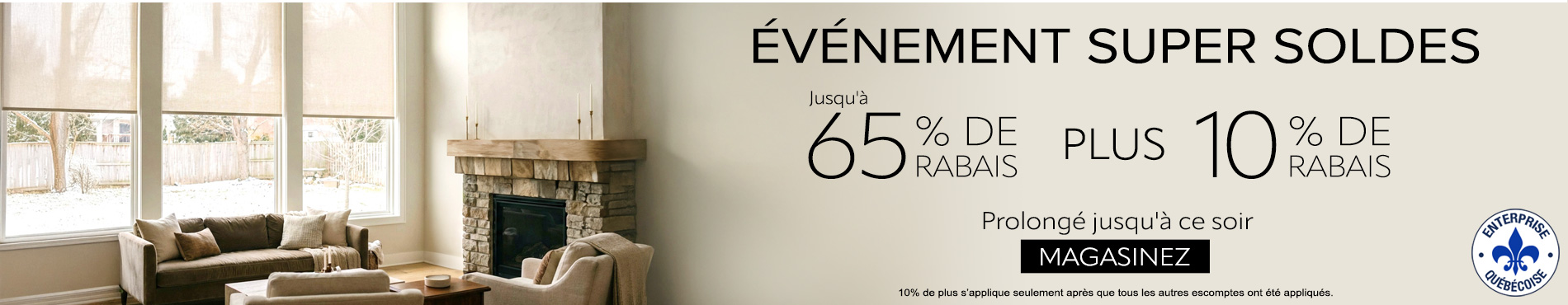 50% + 28% de rabais supplémentaire sur tout