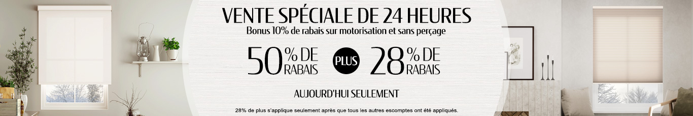 50% + 28% de rabais supplémentaire sur tout
