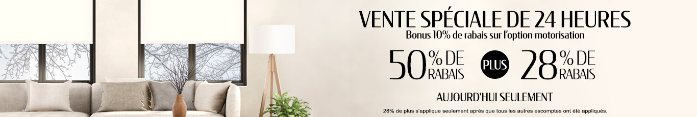 50% + 28% de rabais supplémentaire sur tout