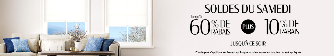 Jusqu'à 60% + 10% de rabais supplémentaire sur tout