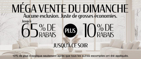 50% + 28% de rabais supplémentaire sur tout