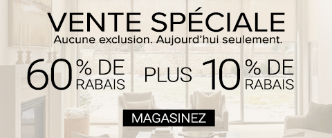 60% + 10% de rabais supplémentaire sur tout