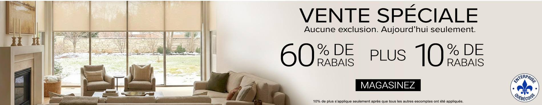 60% + 10% supplémentaire sur tout