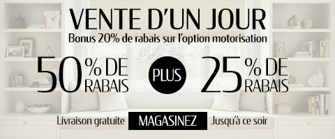 50% de rabais sur tout + 25% de rabais