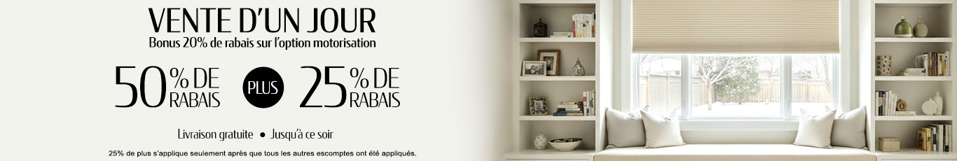50% + 25% de rabais supplémentaire