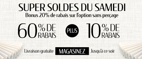 60% + 10% de rabais supplémentaire sur tout