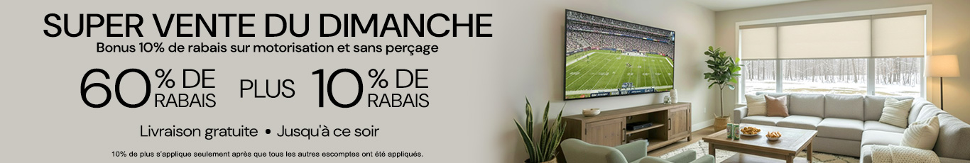 60% + 10% de rabais supplémentaire sur tout