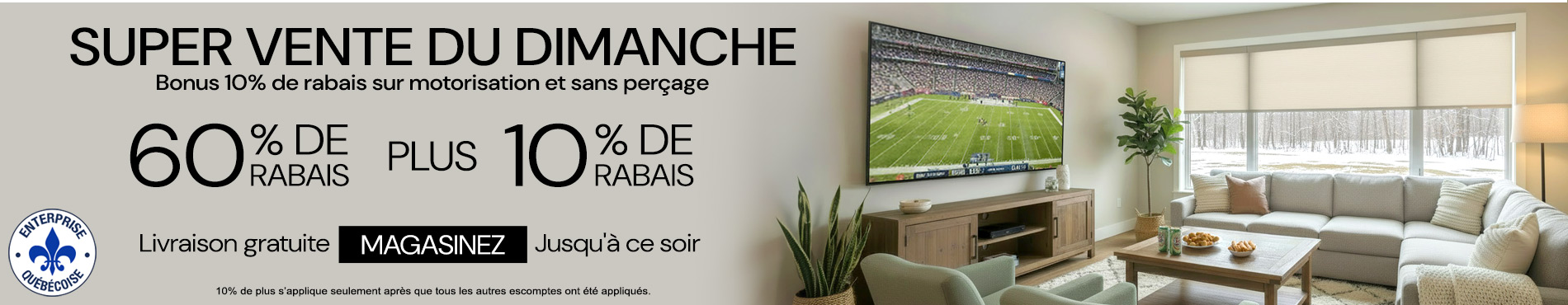 60% + 10% supplémentaire sur tout