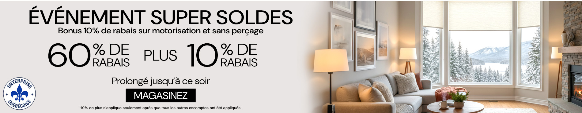 60% + 10% supplémentaire sur tout