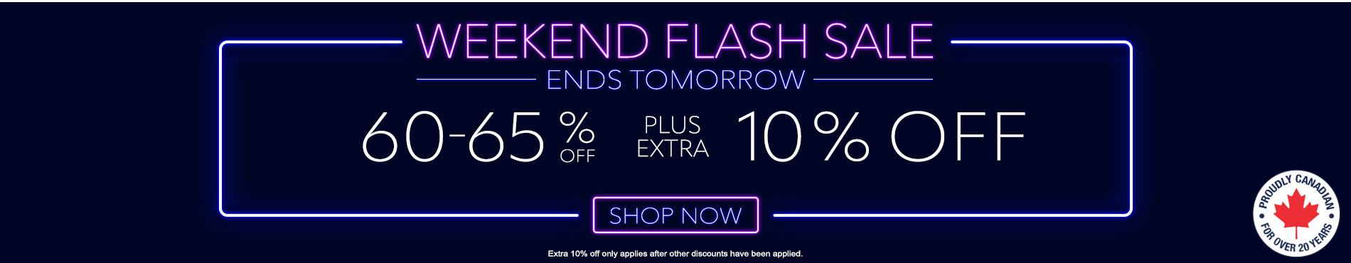60-65% off everything + extra 10% off