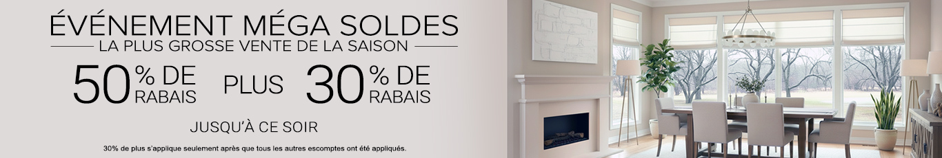 50% + 28% de rabais supplémentaire sur tout