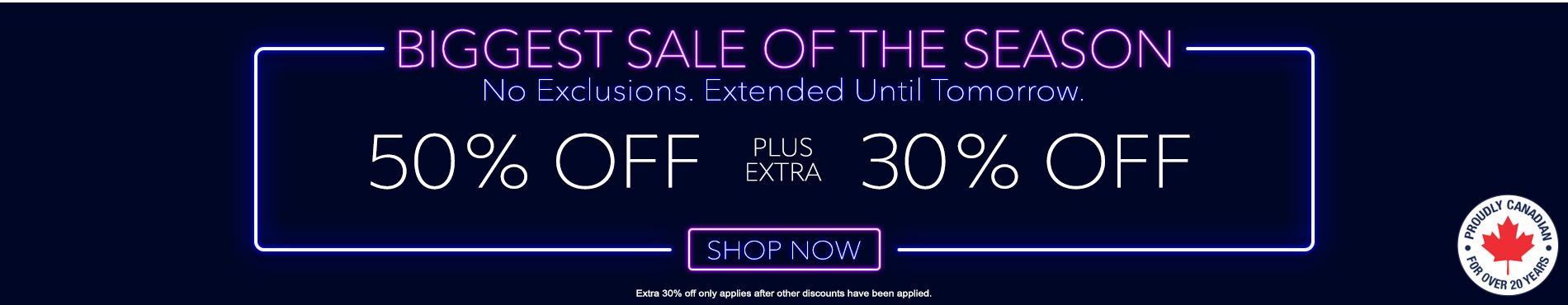 Save 50% + extra 30% on everything