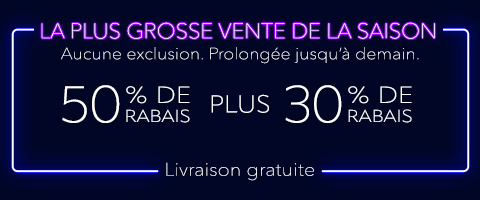 50% + 28% de rabais supplémentaire sur tout