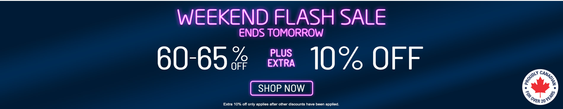 60-65% off everything + extra 10% off