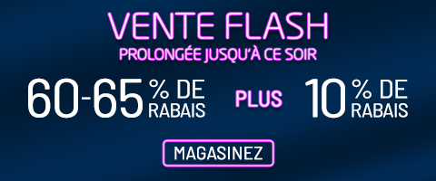 60-65% de rabais sur tout plus 10% supplémentaire