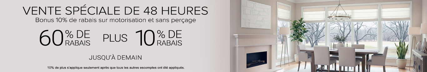 60% + 10% de rabais supplémentaire sur tout