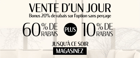 60% + 10% de rabais supplémentaire sur tout