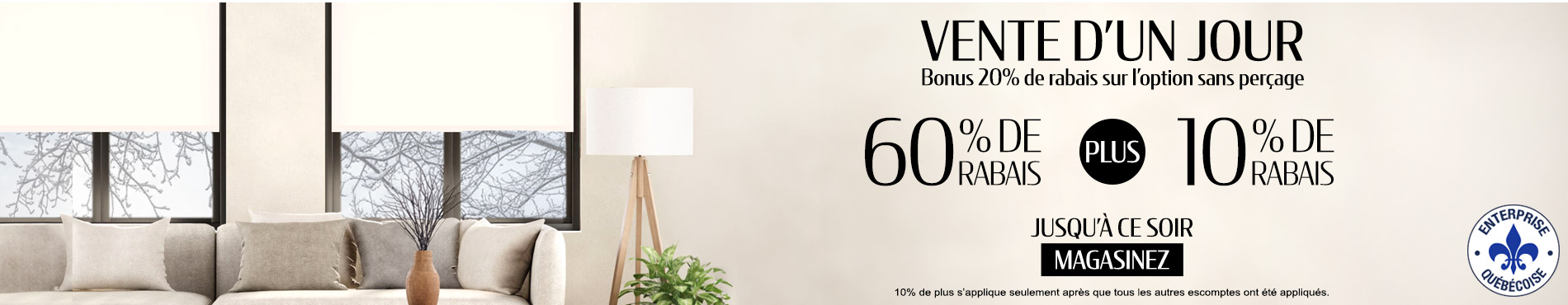 60% + 10% supplémentaire sur tout