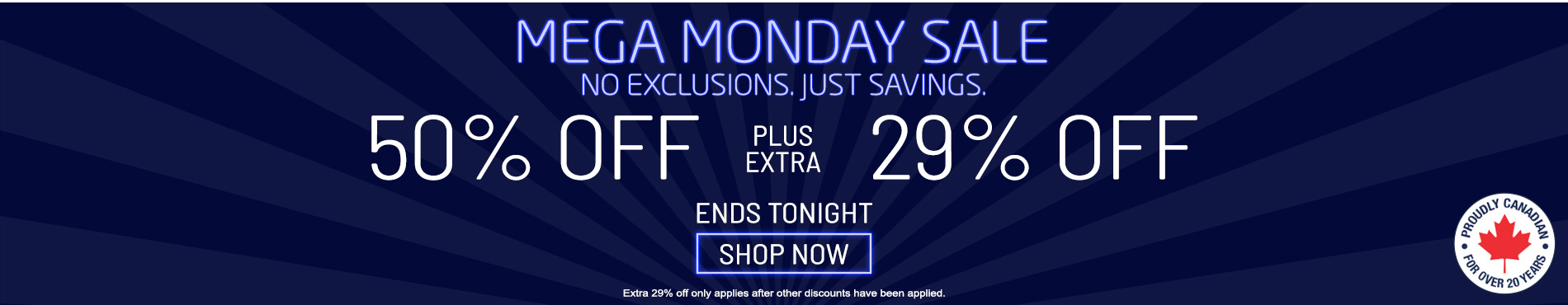 50% off everything + 29% off
