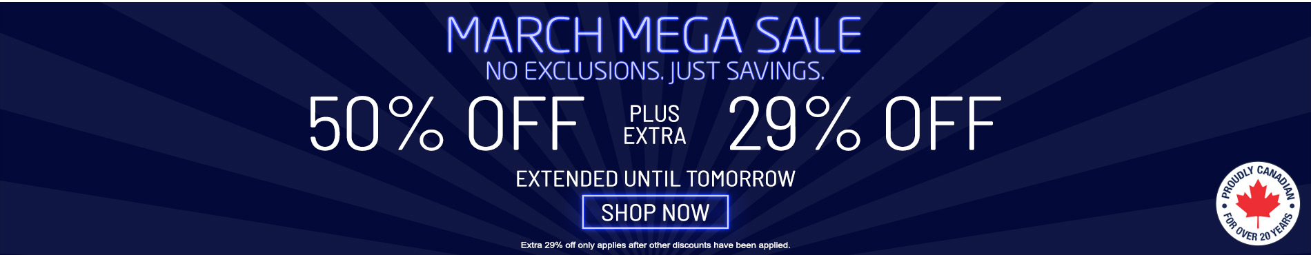 50% off everything + 29% off