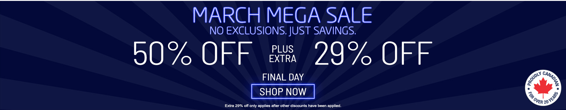 50% off everything + 29% off