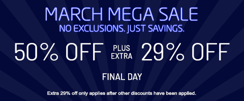 50% off everything + 29% off