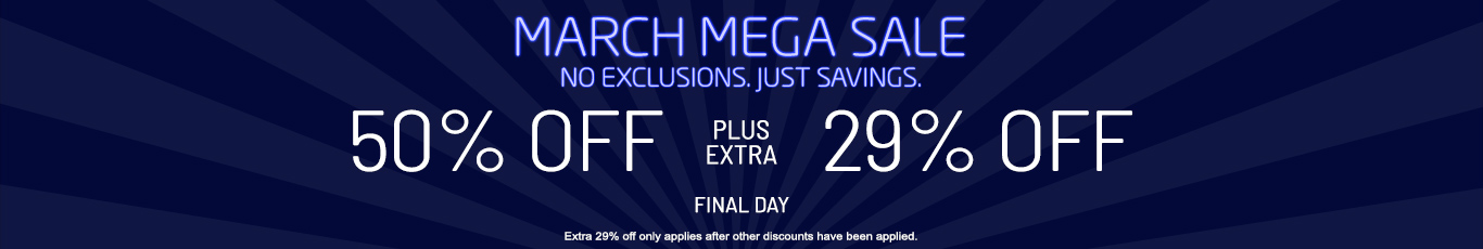 50% off everything + 29% off