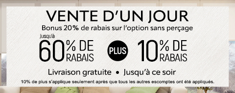 Jusqu'à 60% + 10% de rabais supplémentaire sur tout
