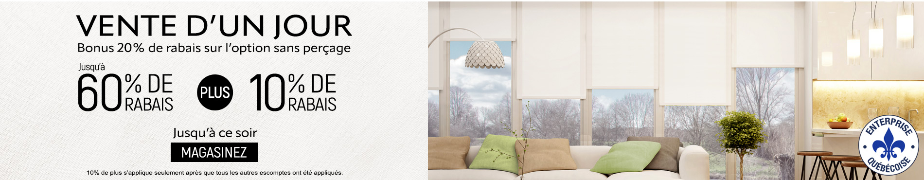 Jusqu'à 60% + 10% de rabais supplémentaire sur tout
