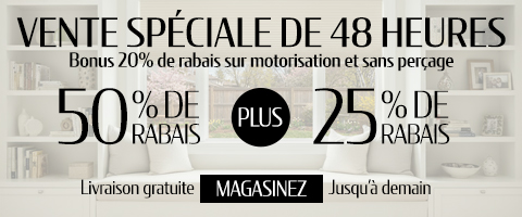 50% de rabais sur tout + 25% de rabais