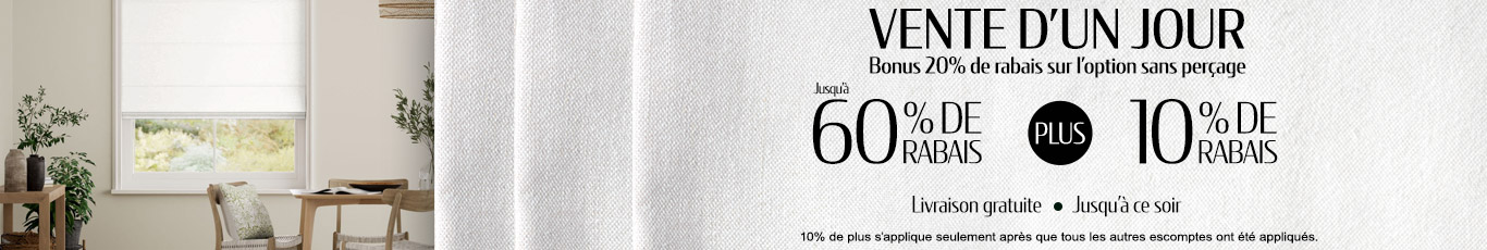 Jusqu'à 60% + 10% de rabais supplémentaire sur tout