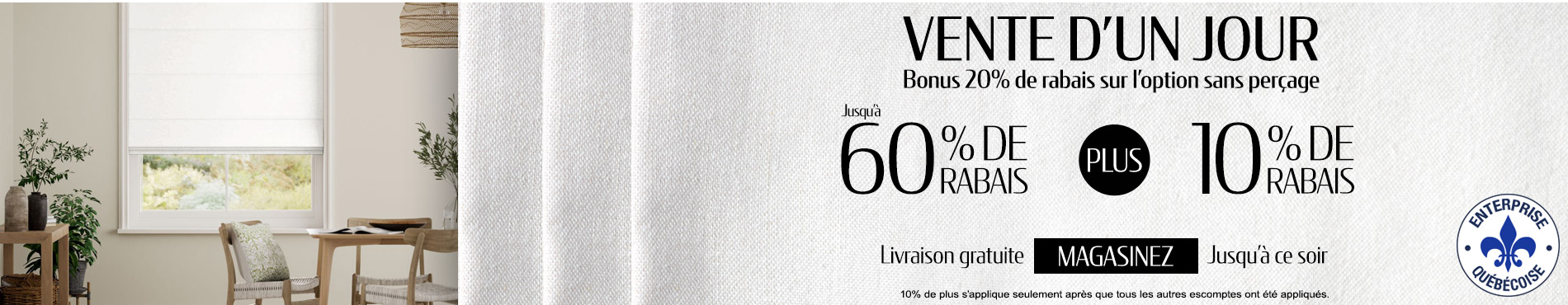 Jusqu'à 60% + 10% de rabais supplémentaire sur tout