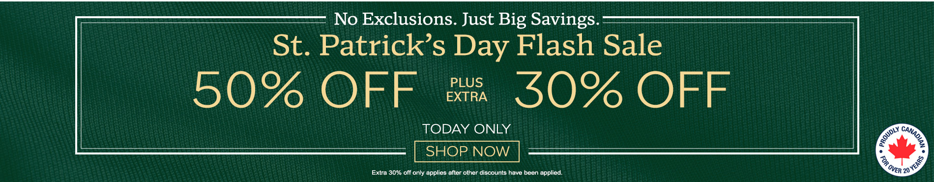 50% off everything + 30% off