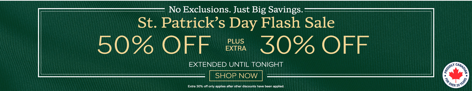 50% off everything + 30% off