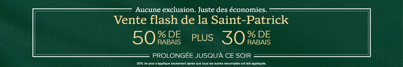 50% de rabais sur tout + 30% de rabais