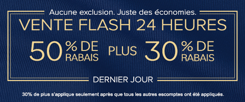 50% de rabais sur tout + 30% de rabais