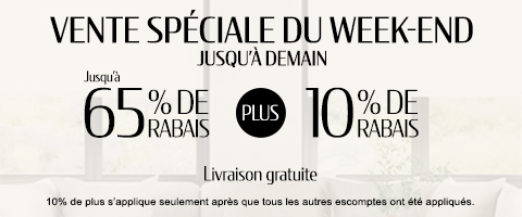 50% + 28% de rabais supplémentaire sur tout