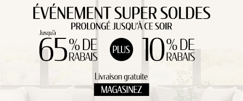 50% + 28% de rabais supplémentaire sur tout