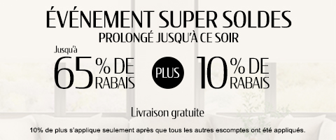 50% + 28% de rabais supplémentaire sur tout