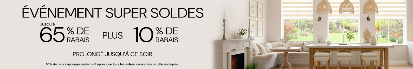 50% + 28% de rabais supplémentaire sur tout