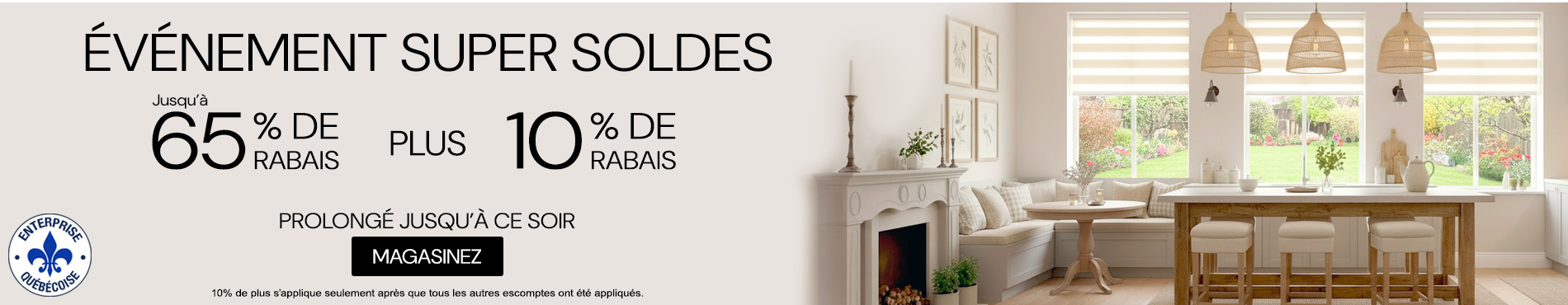 50% + 28% de rabais supplémentaire sur tout