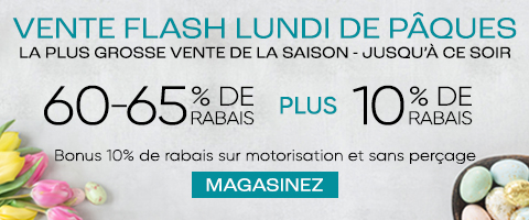 60-65% de rabais sur tout plus 10% supplémentaire