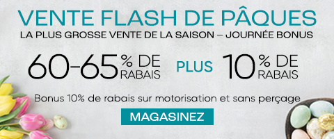 60-65% de rabais sur tout plus 10% supplémentaire